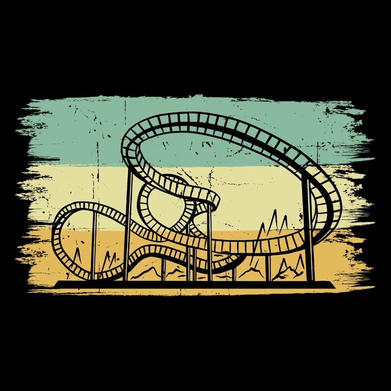 Parc à thème Retro Amusement Park Vintage Roller Coa