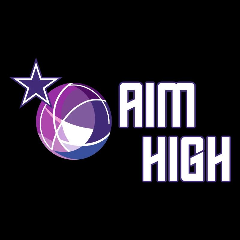 AIM HIGH - Devise avec la Terre et l’Étoile en Violet