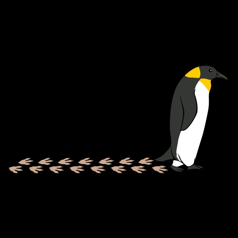 Empreinte de faune de pingouin mignon se dandin