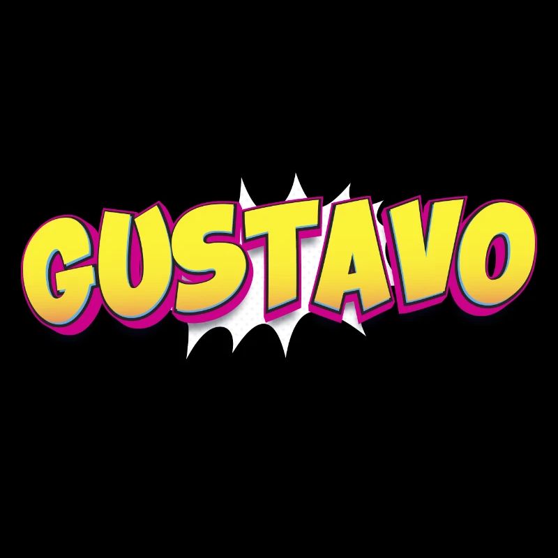 Gustavo Benutzerdefinierter Name Comic-Stil Pop-Art,