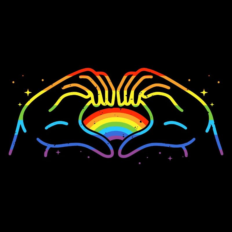 CSD LGBT Hands Shape Rainbow Heart Pride
