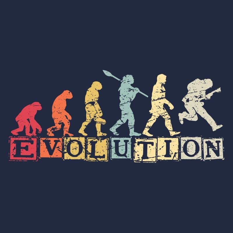 Human Evolution Guitar Band Retro Vintage