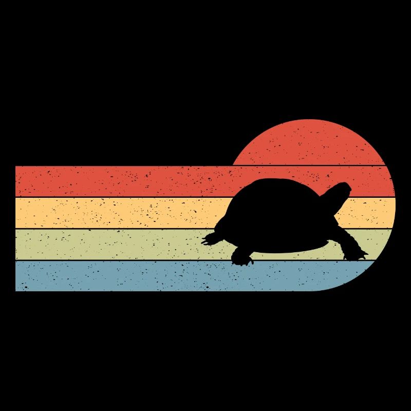 Sunset Retro Reptile Turtle Tortoise Fan