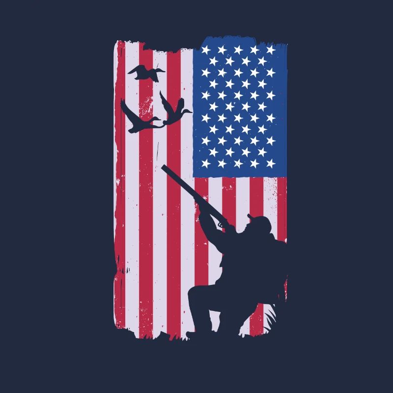 Chasse - Drapeau américain chasse au canard
