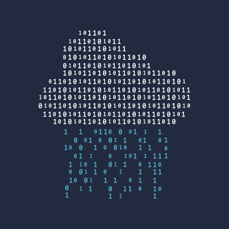 Programmierer - binary code cloud rain