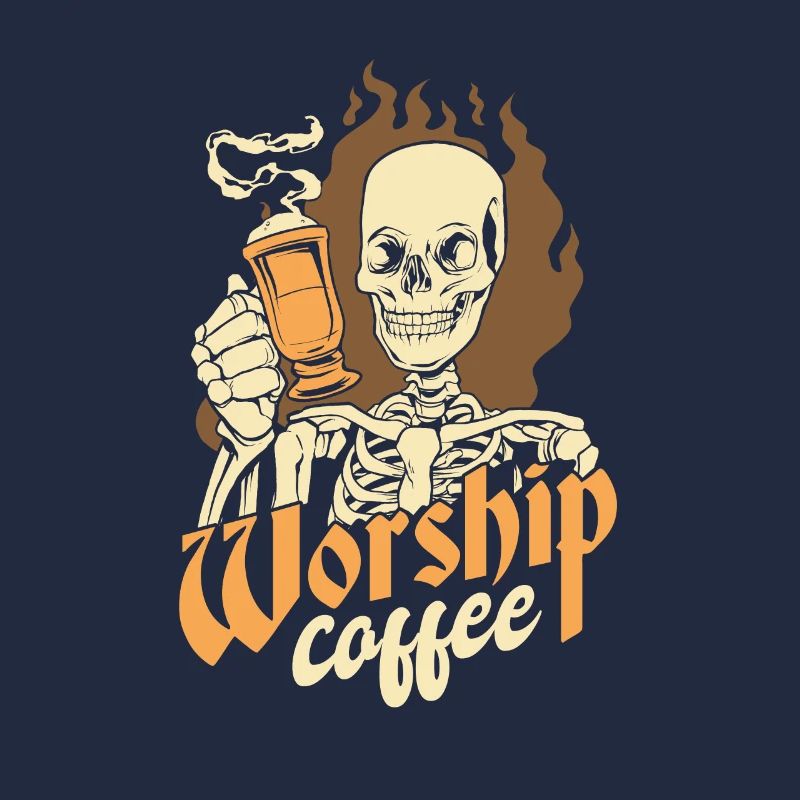 Café - café de culte du squelette