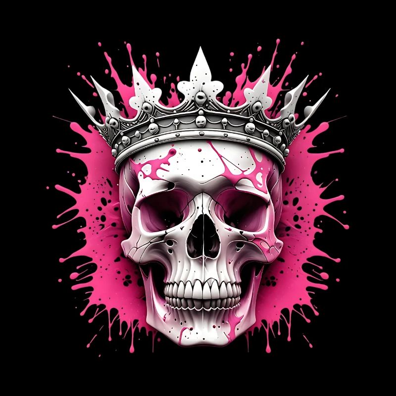 Crown & Skull Splash: Creative energy in pink