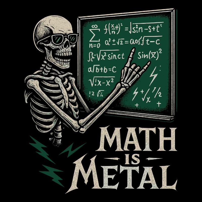 Math Is Metal Skeleton Chalkboard Skirt
