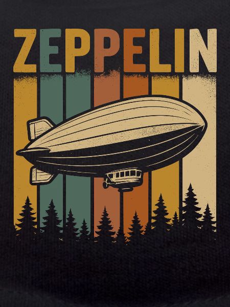 Dirigeable Zeppelin à rayures rétro