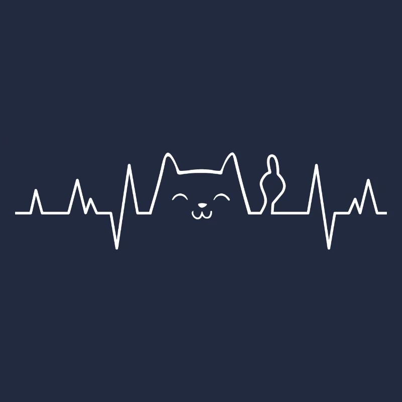 Middelfinger chat battement de cœur ECG