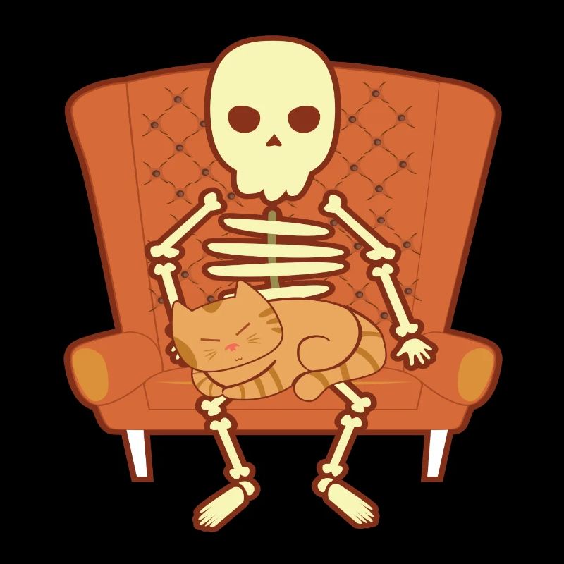 Cats skeleton sofa couch cat lover gift