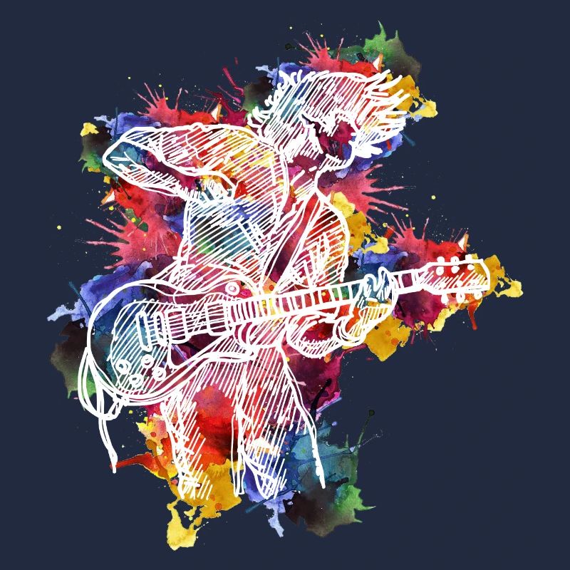 Conception aquarelle d'évolution de guitare pour