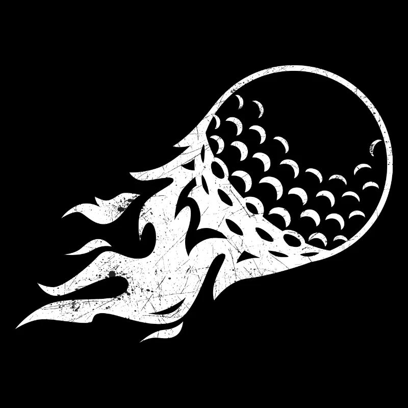 FIREBALL GOLFER FIRE GOLF GREEN GAME BALL MOTIF
