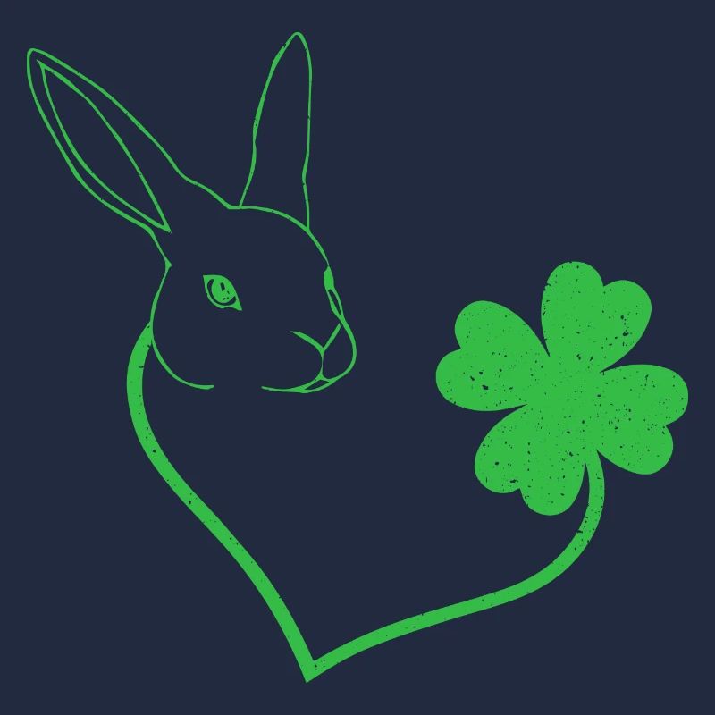 Hase Kleeblatt Herz Liebe