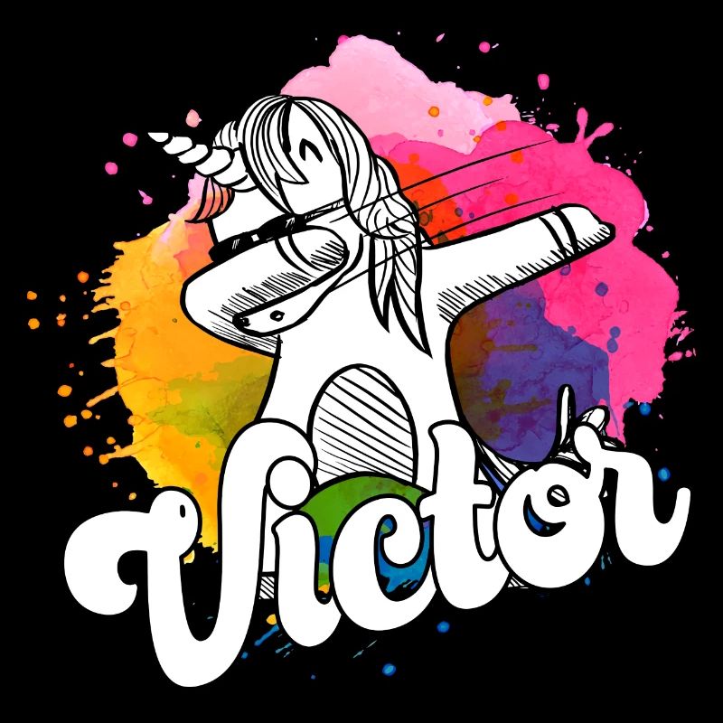 VICTOR - Beau nom de garçon avec une licorne cool
