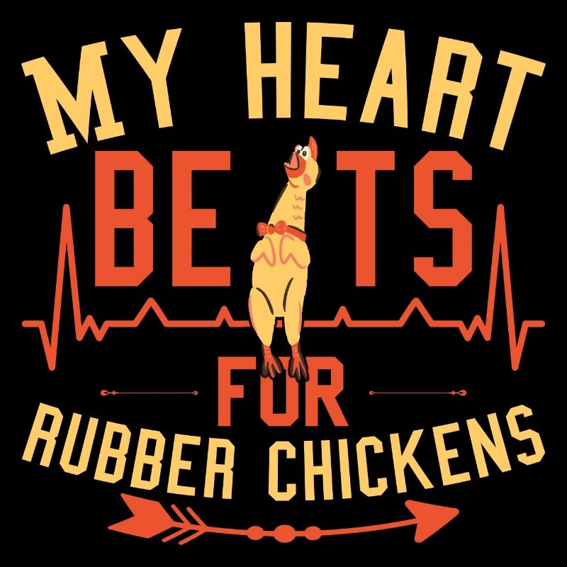 Mon cœur bat pour les poulets en caoutchouc