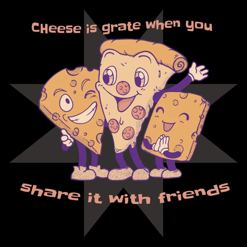 Cheese Is GRATE When You Share It Cheese Pizza