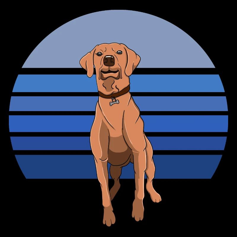 Rhodesian Ridgeback Dog Retro Blue 2