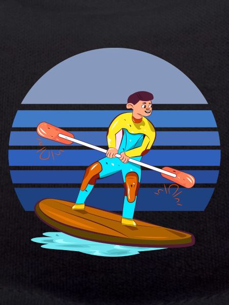 Paddleboarding Blue Retro