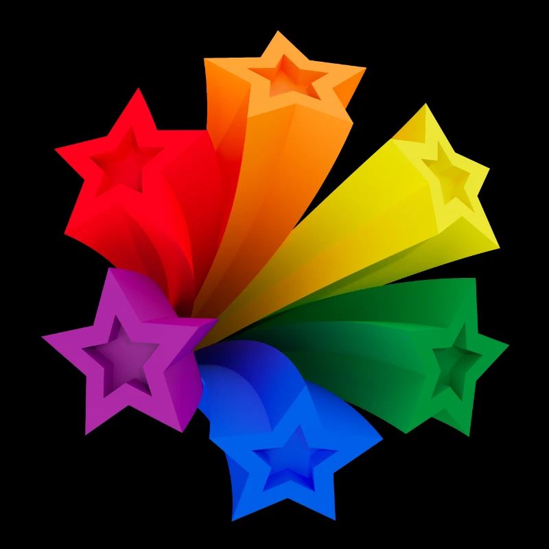 Dynamische Regenbogen-Sterne LGBT V3
