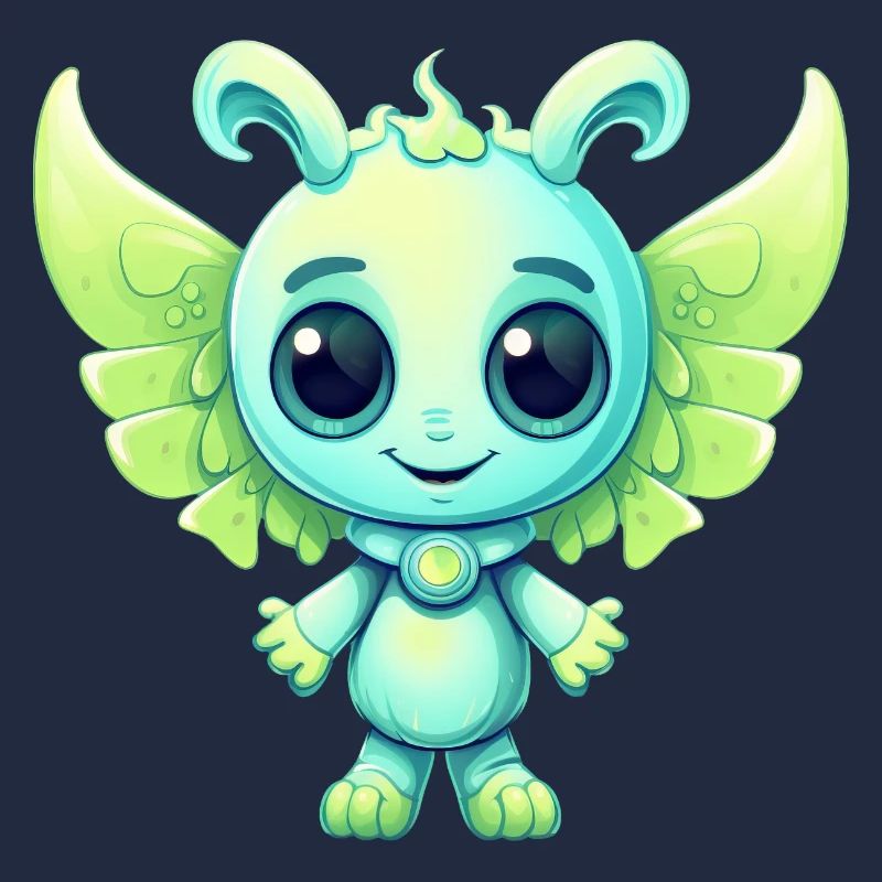 Alien dans le style de la bande dessinée comme un ange avec des ailes