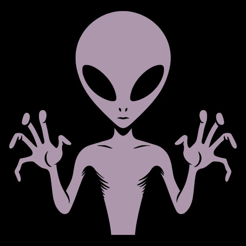 Alien-Außerirdischer-Körper-Silhouette mit Händen