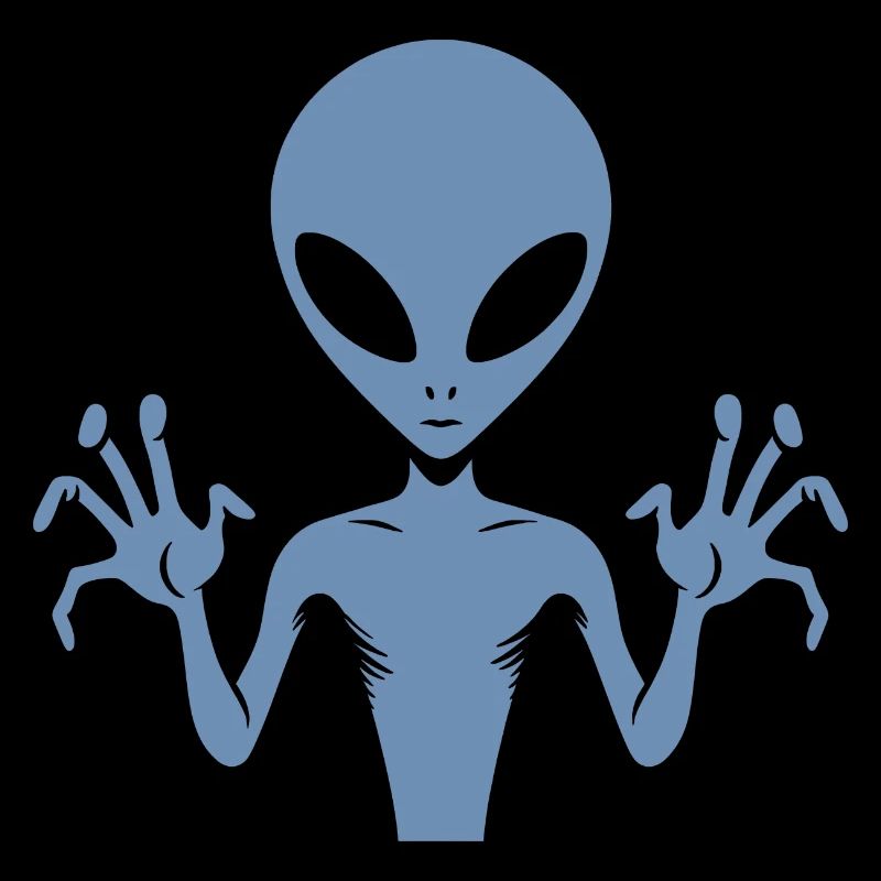 Alien-Außerirdischer-Körper-Silhouette mit Händen