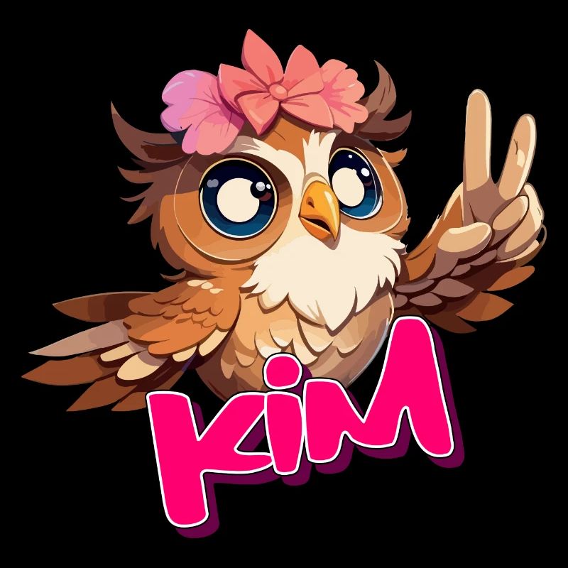 KIM - Beau nom de fille avec hibou mignon