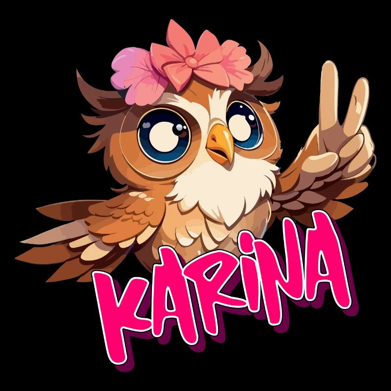KARIMA - Schöner Mädchen Name mit süßer EULE