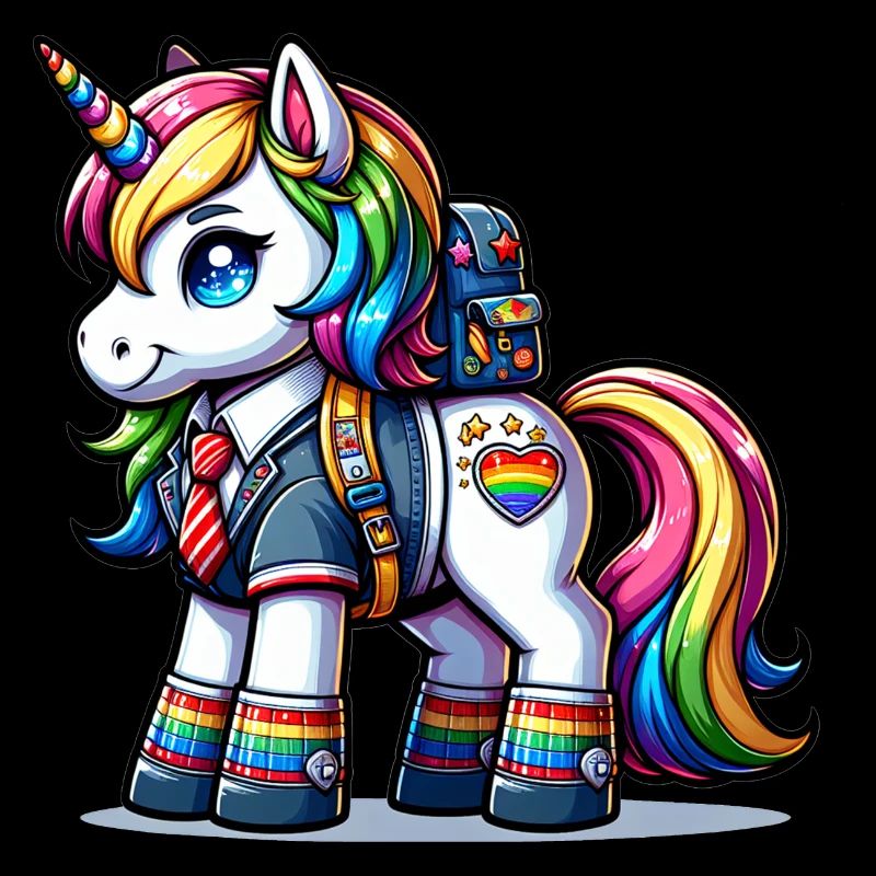 Licorne d’écolier mignon