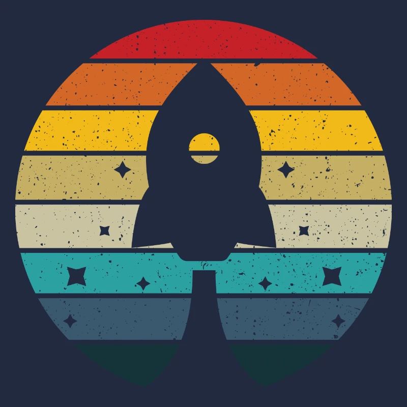 Fusée rétro de décollage de coucher du soleil fusée d’eau et modèle