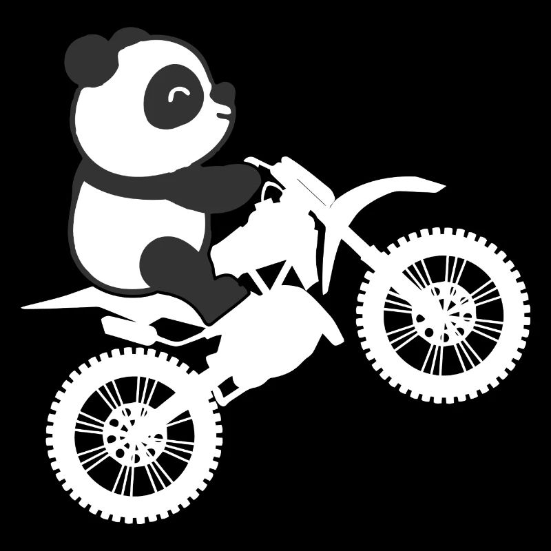 Panda Riding Motocross