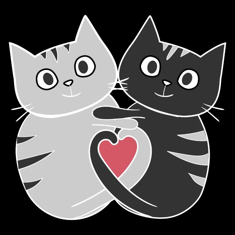 chats mignons chatons avec cœur Saint-Valentin