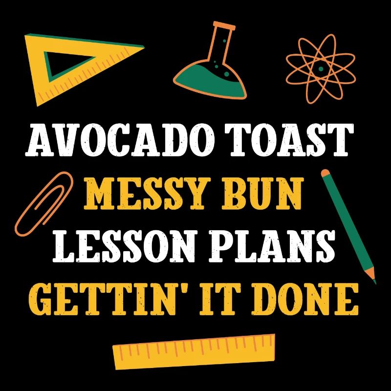 Avocado Toast Messy Bun Plans de leçon Drôle
