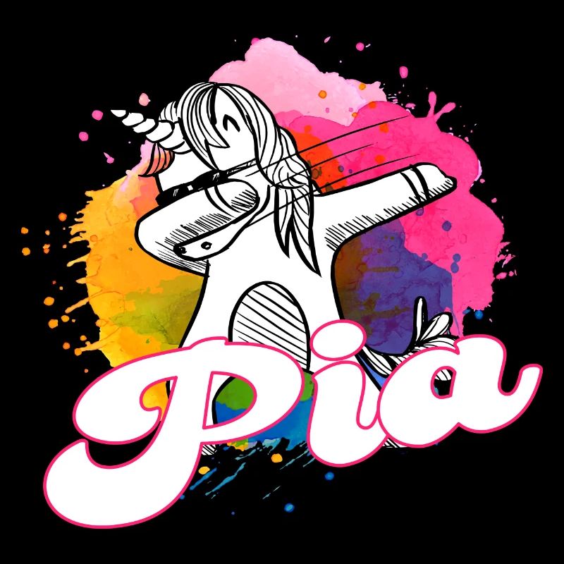 PIA - Schöner Name mit dabbing Einhorn