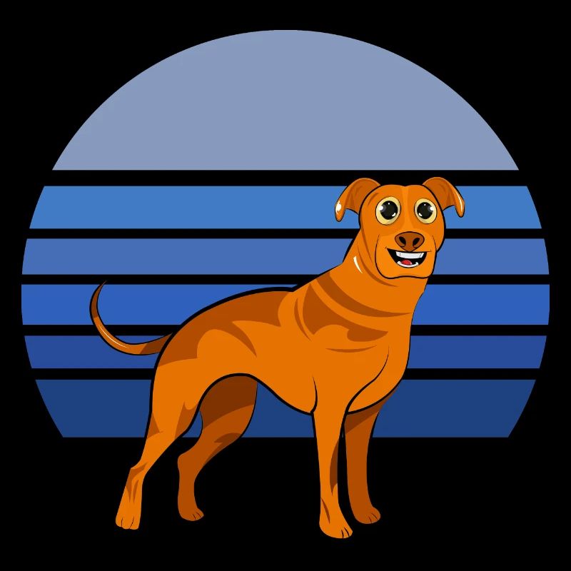 Rhodesian Ridgeback Dog Retro Blue