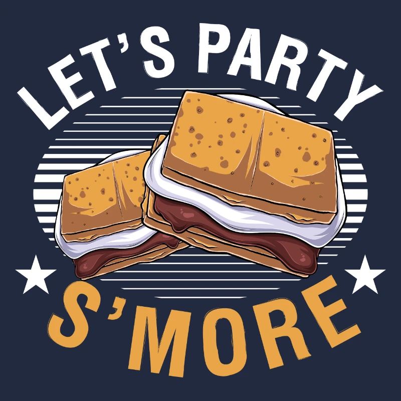 Marshmallow Camping Camper Funny Let's Party Smore