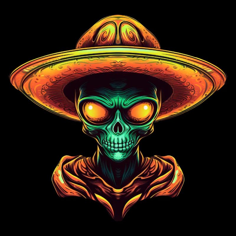 Alien mexicain avec sombrero