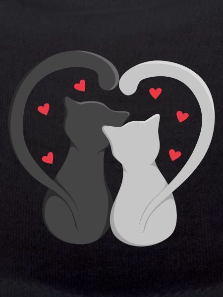Two cats make heart