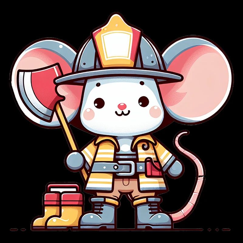 Cute Mouse Firefighter