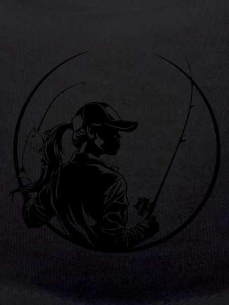 Silhouette de femme de pêche