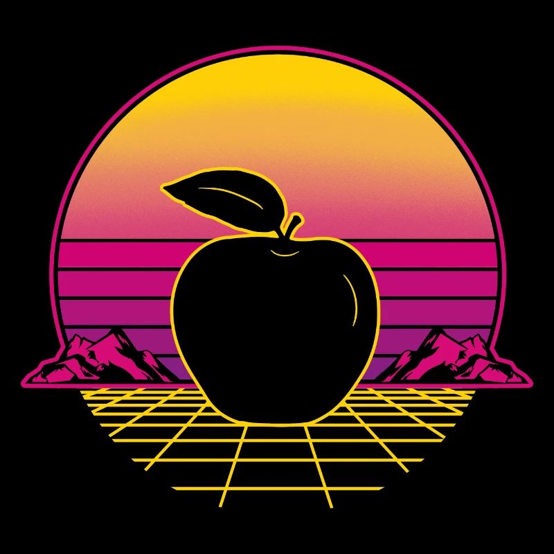 Pomme Fruit Rétro Vintage Retro Wave