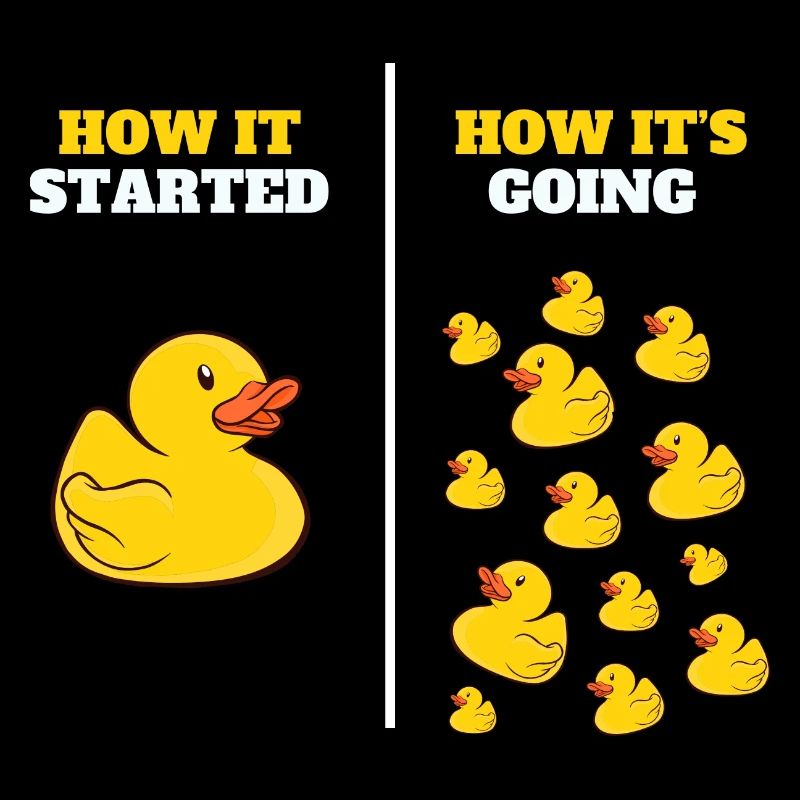 How It Started Bath Duckling Duckie Yellow Rubber