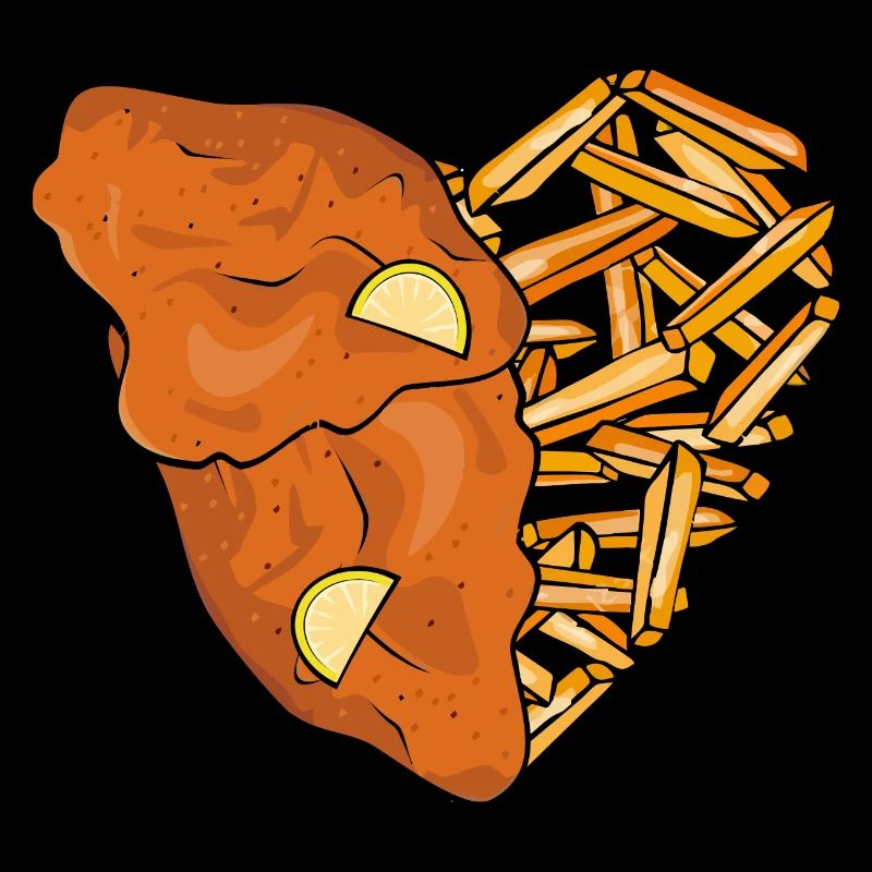 Schnitzel und Pommes Herz
