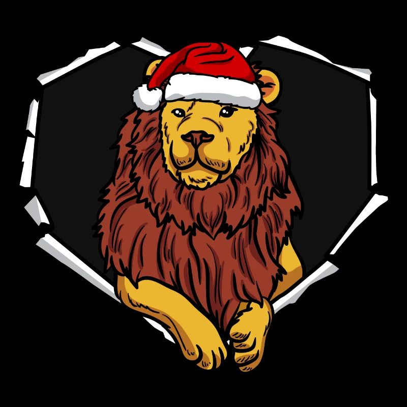 Crack lion avec trou de capuchon de Noël
