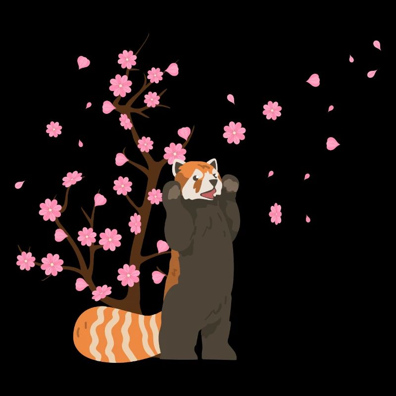 Cherry Blossom Red Panda Japanese Sakura Flower