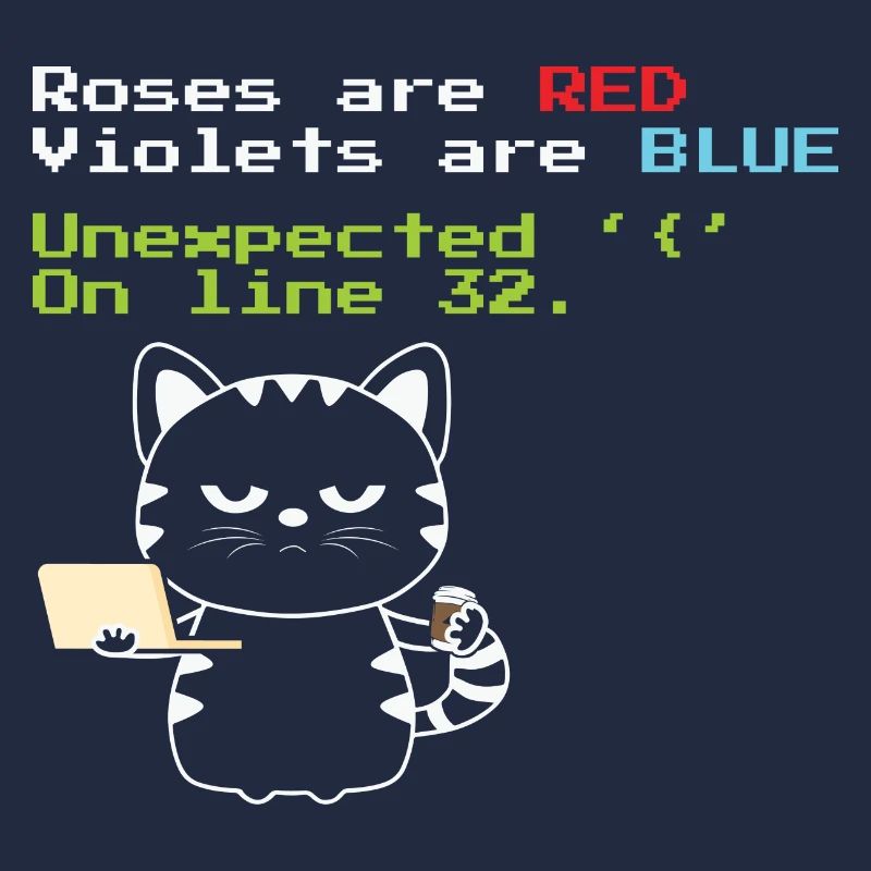 Drôle de chat de codage Progrmmer nerd geek