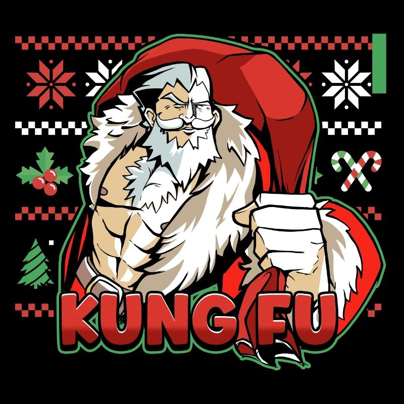 Kung Fu Santa Ugly Cristmas Design for a Martial