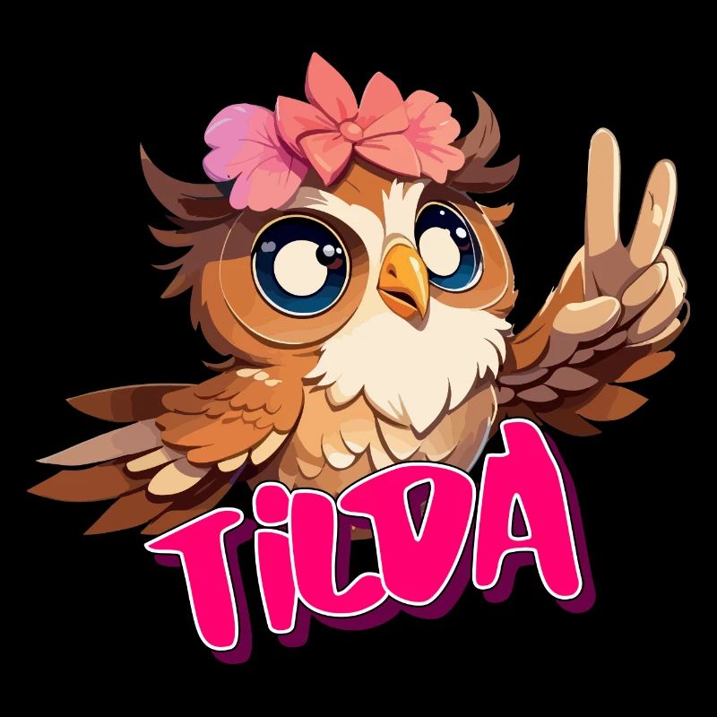 TILDA - Schöner Mädchen Name mit süßer EULE