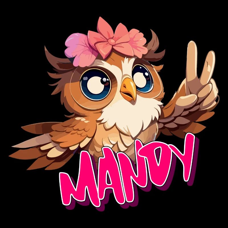 MANDY - Schöner Mädchen Name mit süßer EULE